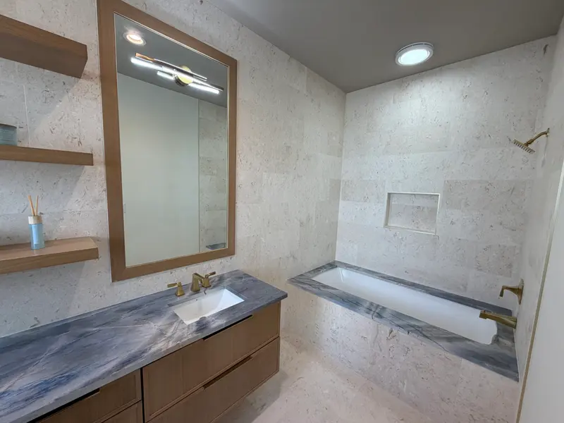 Long white countertop