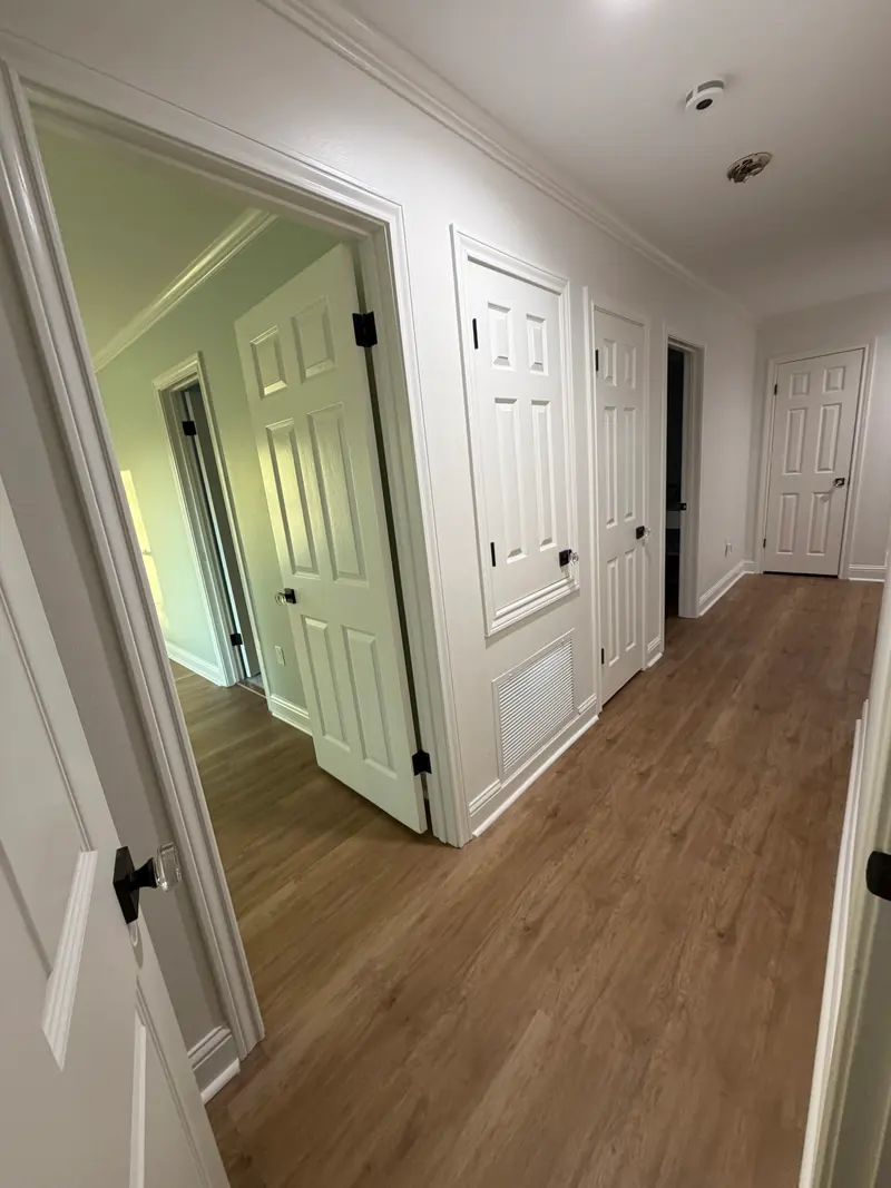 Room with new plank flooring
