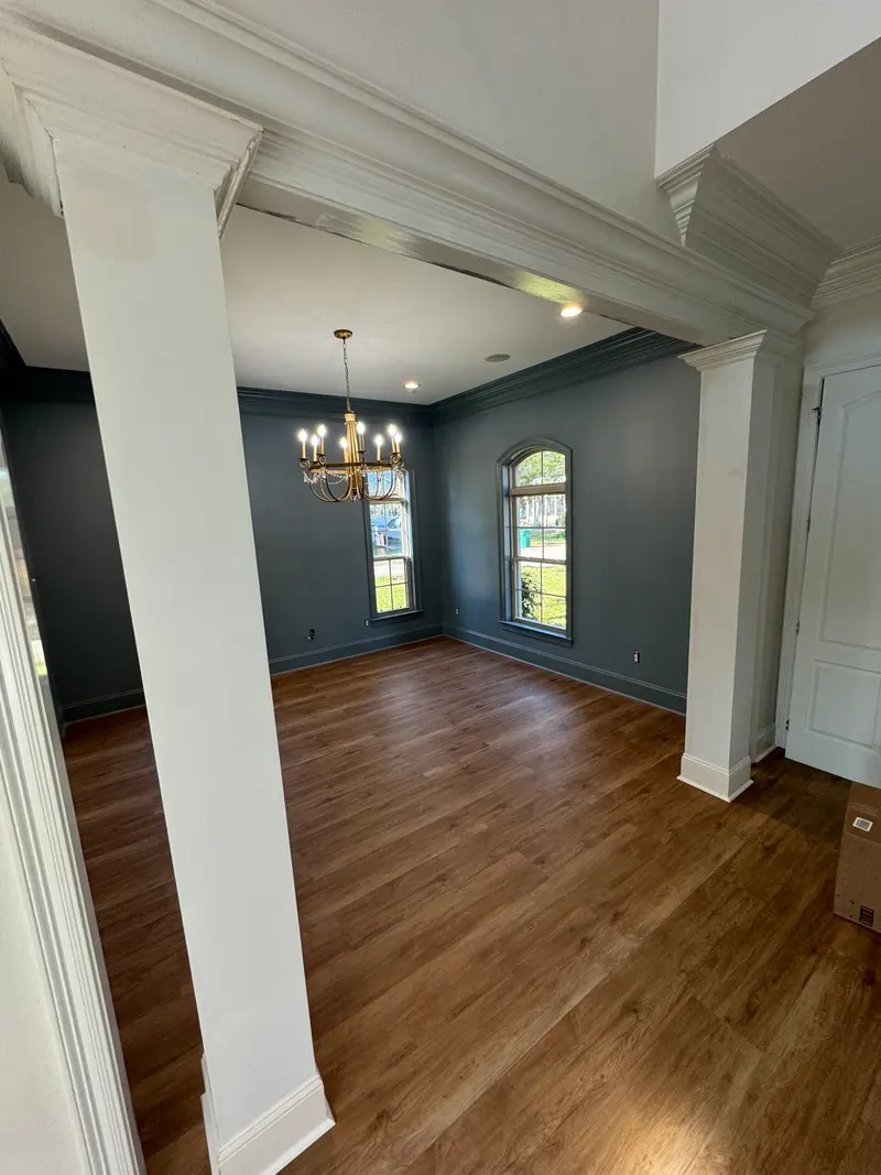 Renovated hallway with new trim