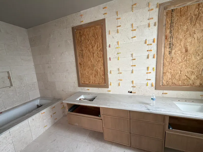 Bathroom tile in progress