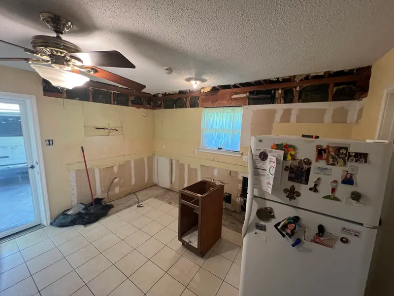 Kitchen stripped down during renovation