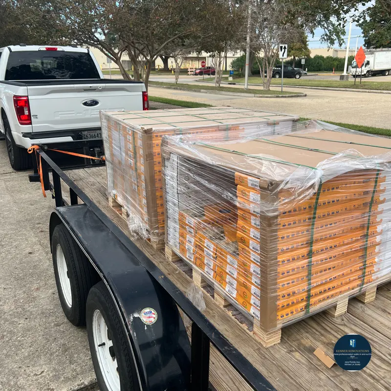 Materials delivered to a job site