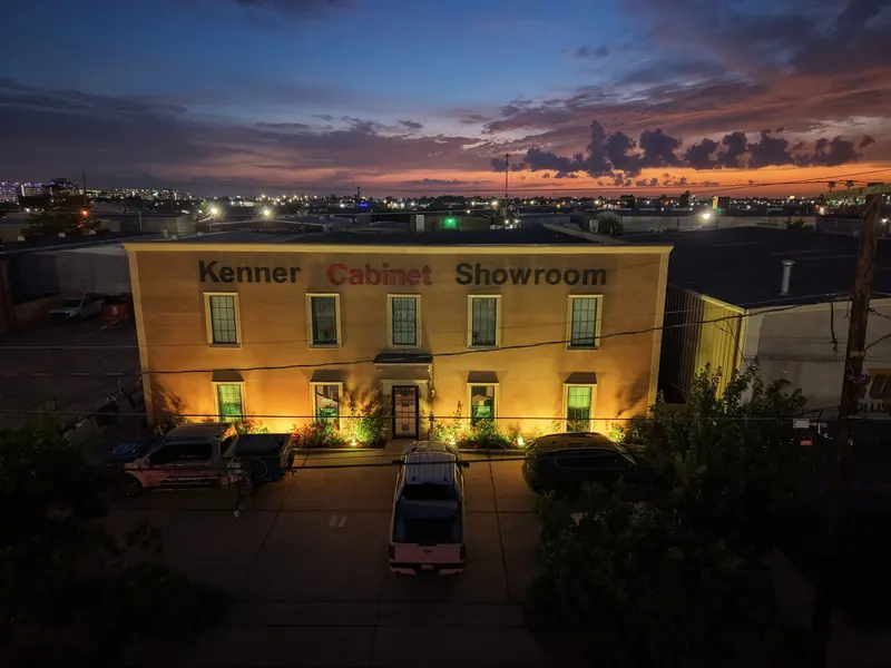 The Kenner Cabinet Showroom at 2513 Florida Ave at dusk
